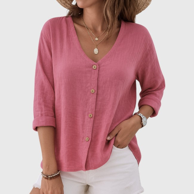 Fiona – Lässige Bluse mit Knopfleiste 