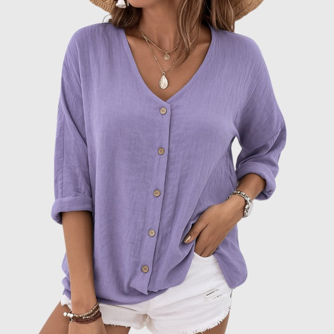 Fiona – Lässige Bluse mit Knopfleiste 