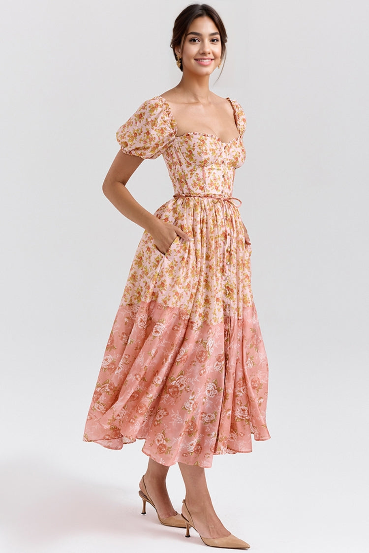 Amelie - Elegant Floral Midi Dress
