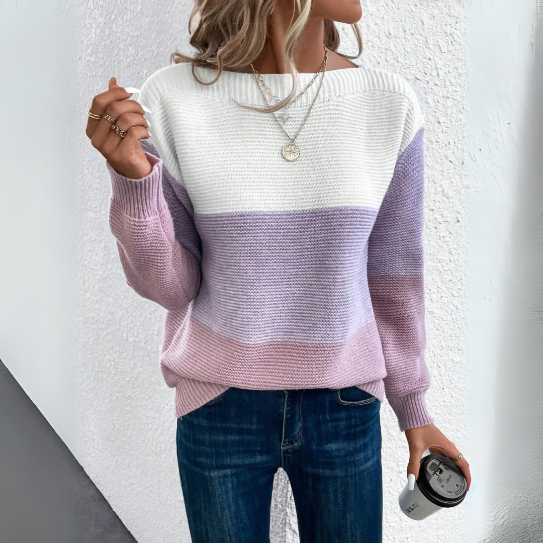 Clara – Eleganter Patchwork-Pullover