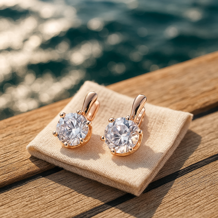 Eirene | Round Zirconia Earring Hooks