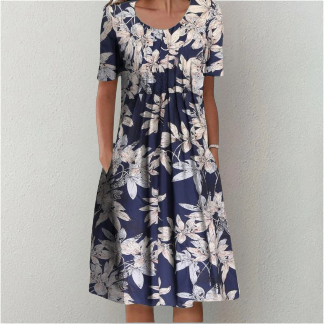 Sofie – Zeitloses Kleid mit Blumenmuster und Taschen