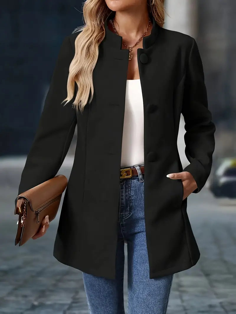 Kristin – Elegante lange Jacke im Blazer-Stil