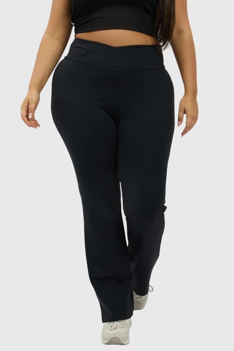 Black Flared Leggings High Rise