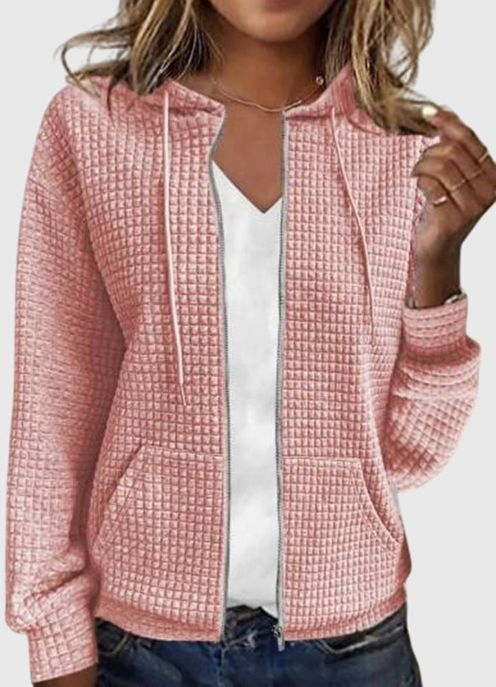 Sandra | Lässige Jacke mit Tasche in Unifarbe