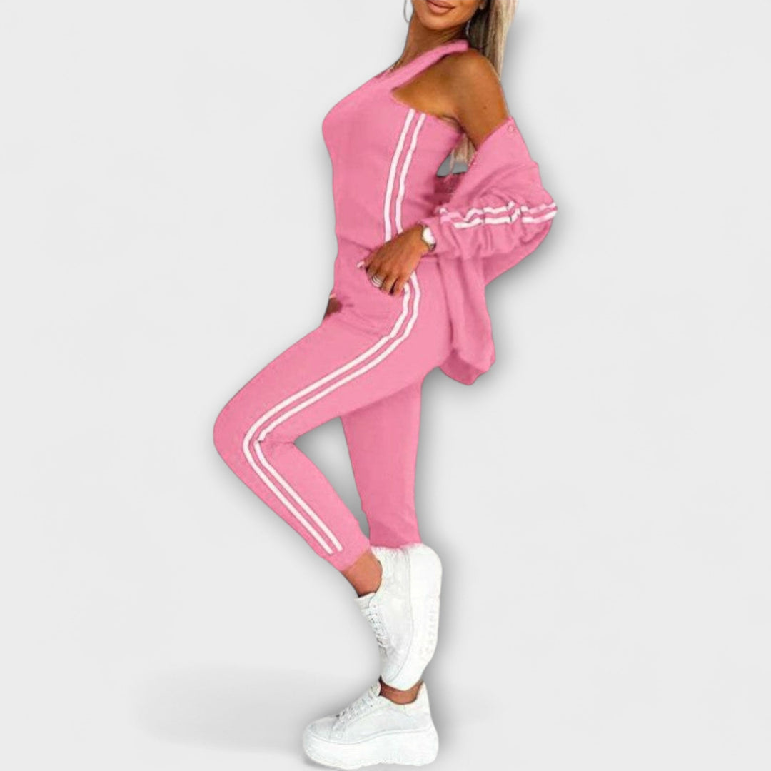 Eulalia – Gestreiftes Damen-Set aus Jacke, Weste und Hose