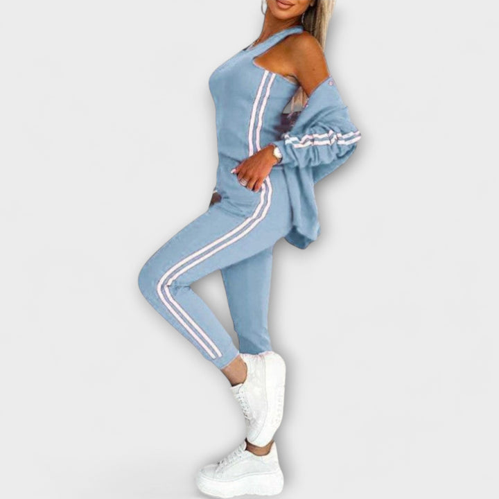 Eulalia – Gestreiftes Damen-Set aus Jacke, Weste und Hose