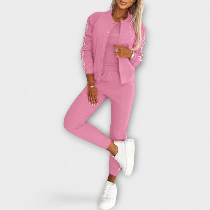 Eulalia – Gestreiftes Damen-Set aus Jacke, Weste und Hose