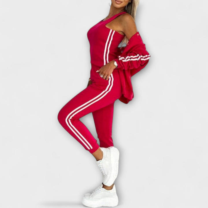 Eulalia – Gestreiftes Damen-Set aus Jacke, Weste und Hose