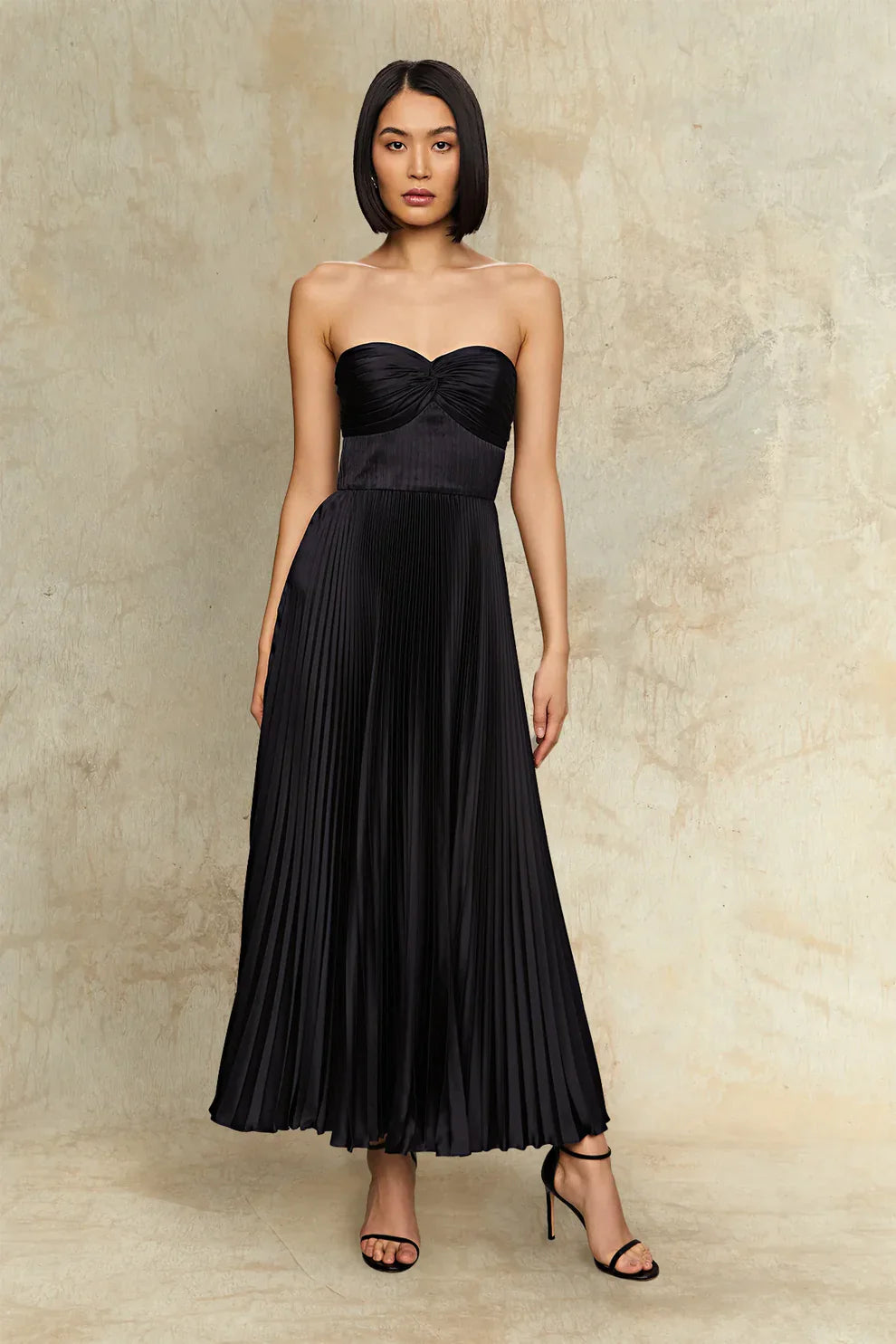 Alenya | Trägerloses Plissé-Maxikleid