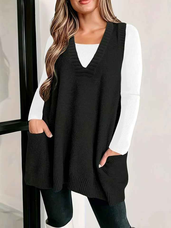 Jamie – Trendy V-Neck Knitwear Vest