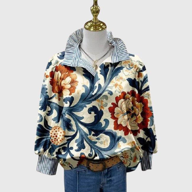 Jena - Bluse im Vintage-Blumenmuster