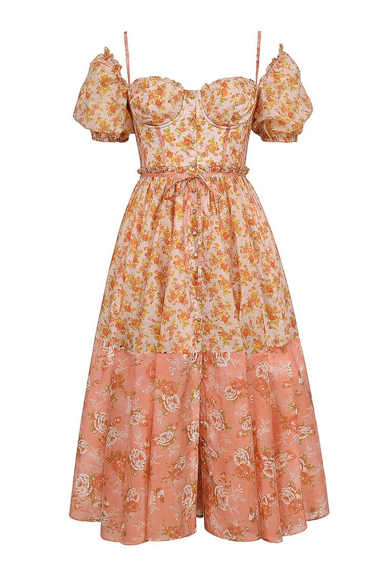 Amelie - Elegant Floral Midi Dress