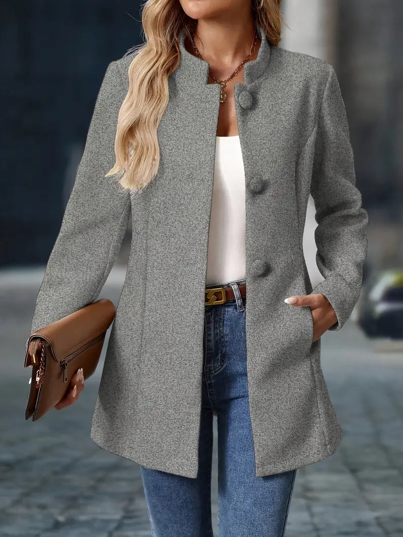 Kristin – Elegante lange Jacke im Blazer-Stil