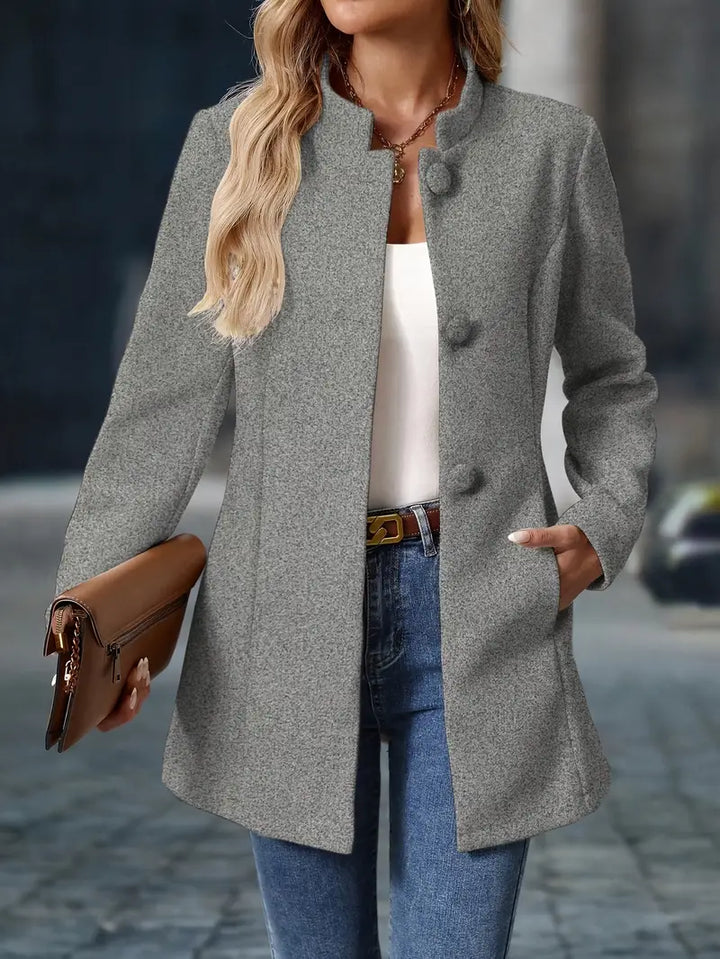 Kristin – Elegante lange Jacke im Blazer-Stil