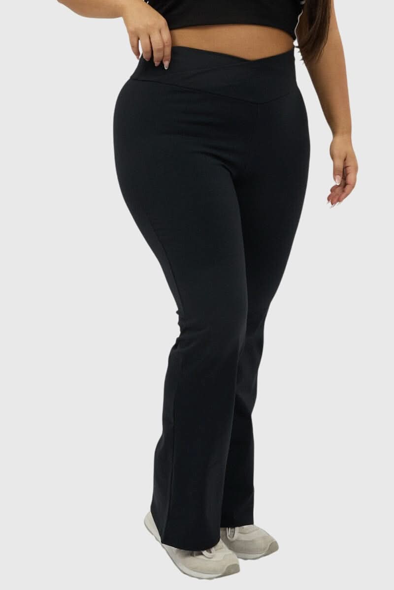 Black Flared Leggings High Rise