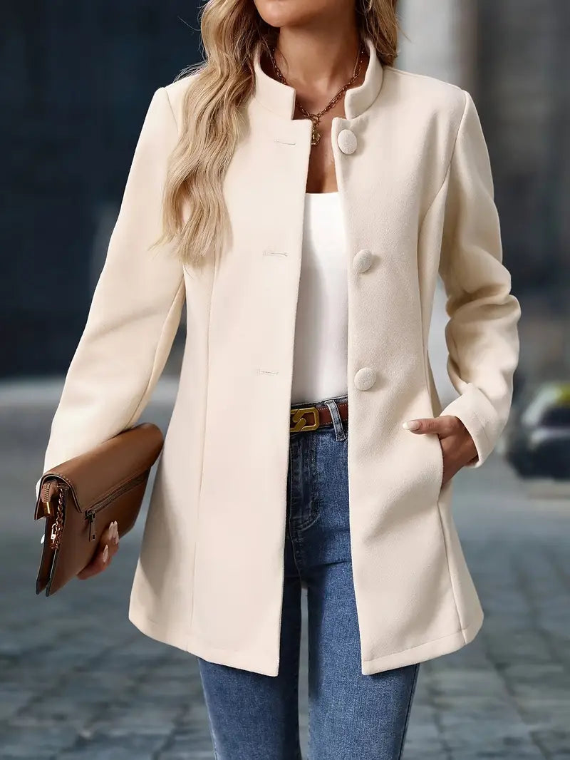 Kristin – Elegante lange Jacke im Blazer-Stil