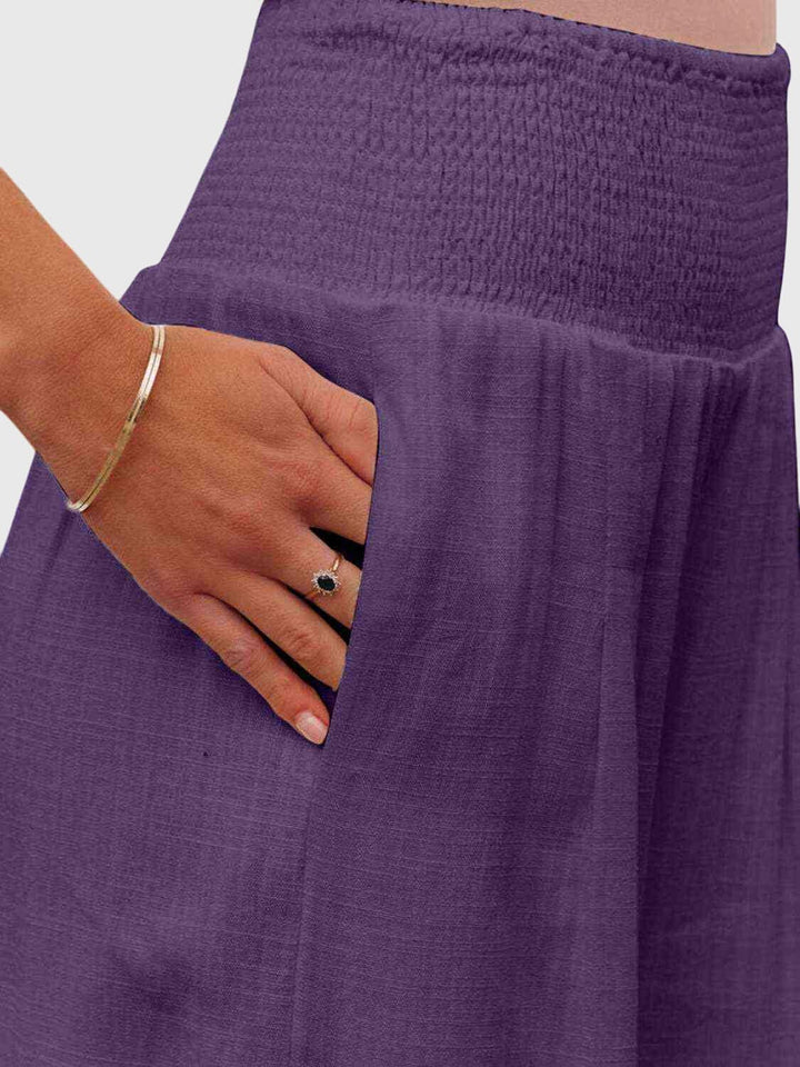 Jane | Full Size Smocked Waist Wide Leg Pants