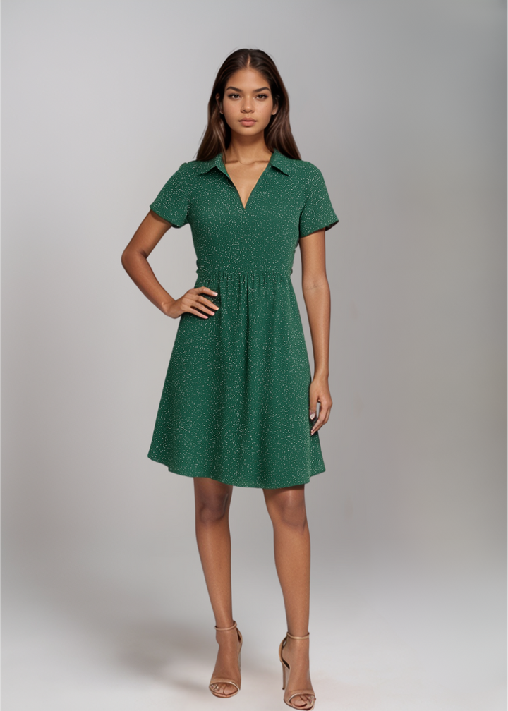 Angie – Hell gepunktetes Minikleid und Rock