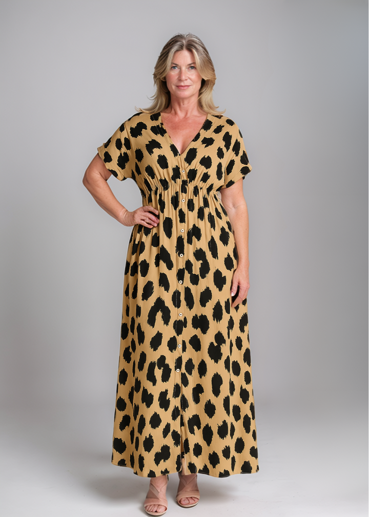 Fenna - Maxikleid mit Leopardenmuster
