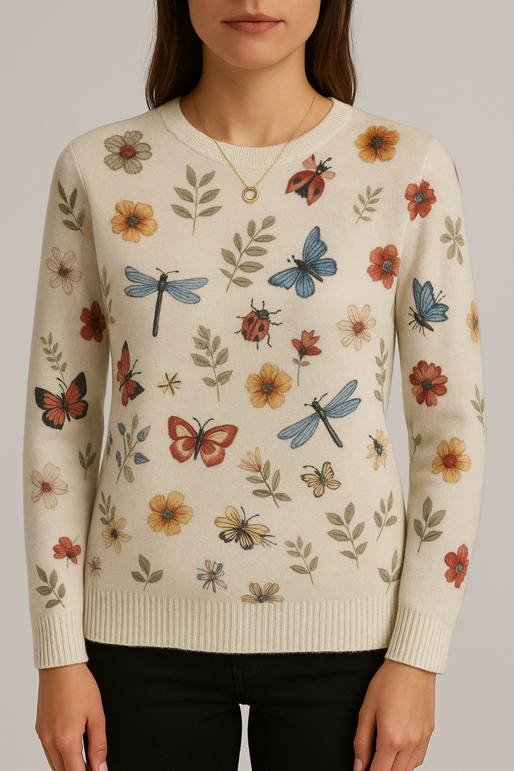 Esme - Pullover mit Gartenmuster 