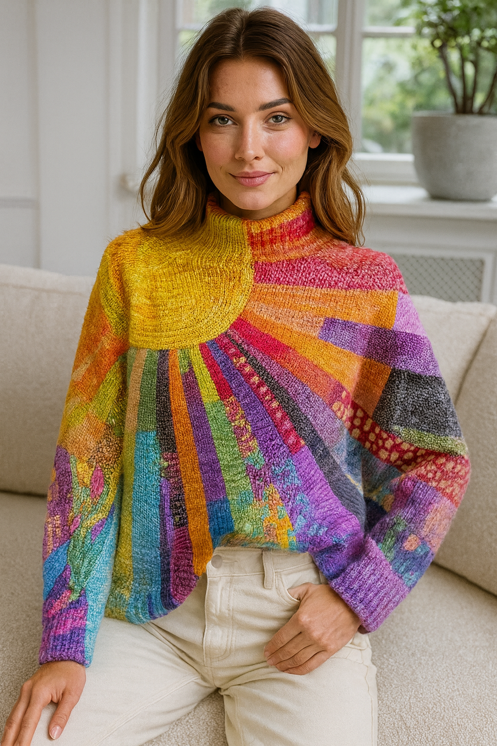 Mona – Stylish Rainbow Sweater