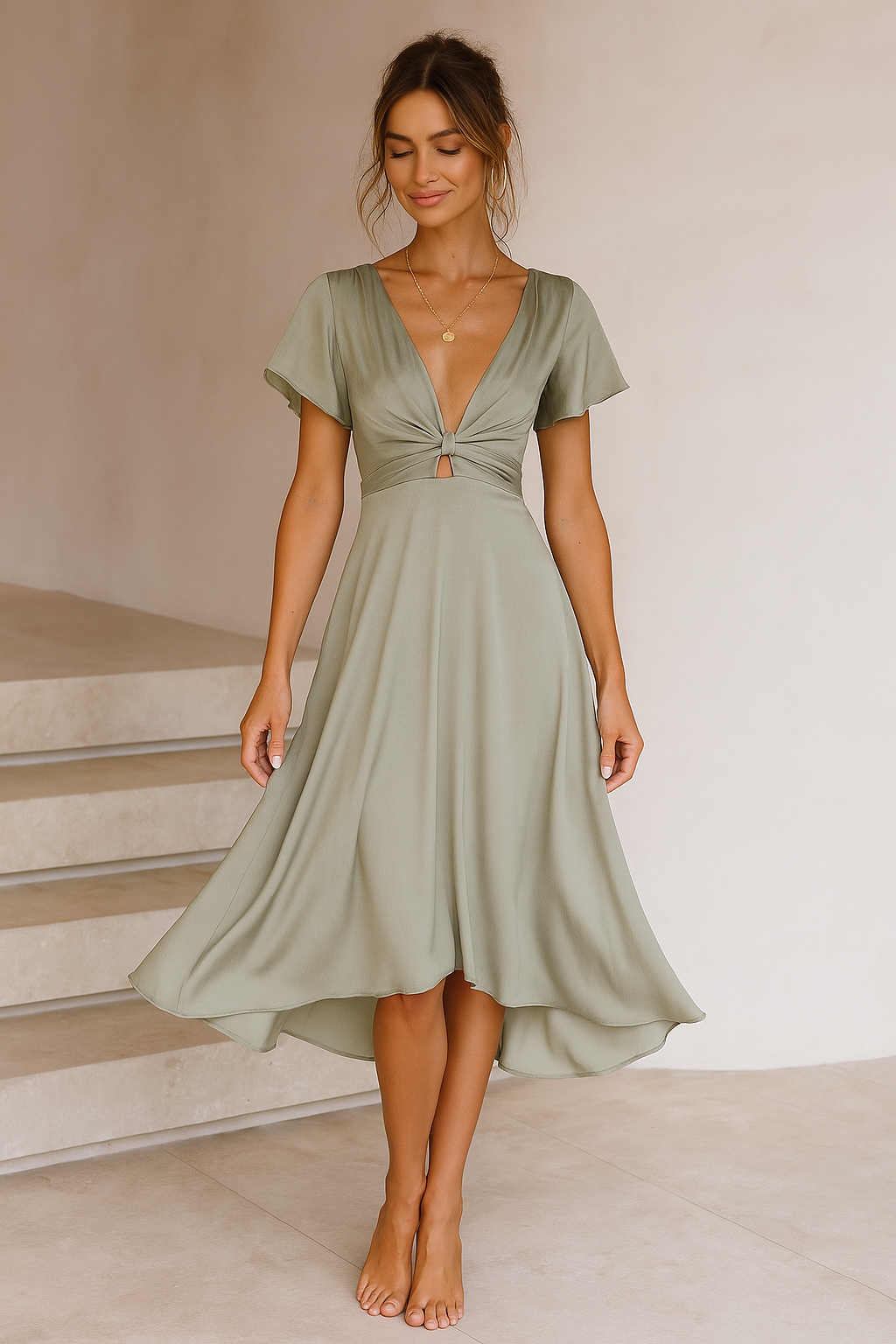 Eve - Midikleid mit dekorativem Knoten