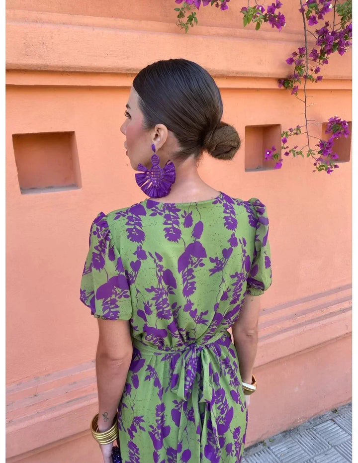 Rhiannon - Langes bedrucktes Kleid