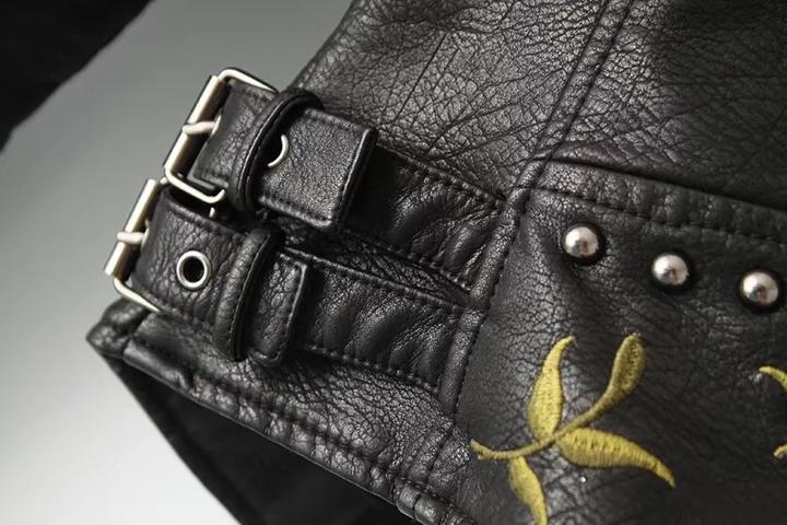 Zoey™ | Vintage Blumen Lederjacke