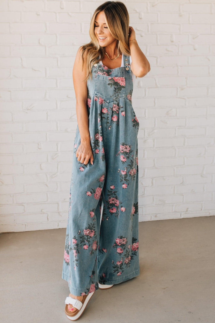 Jenny - Floral Print Overalls