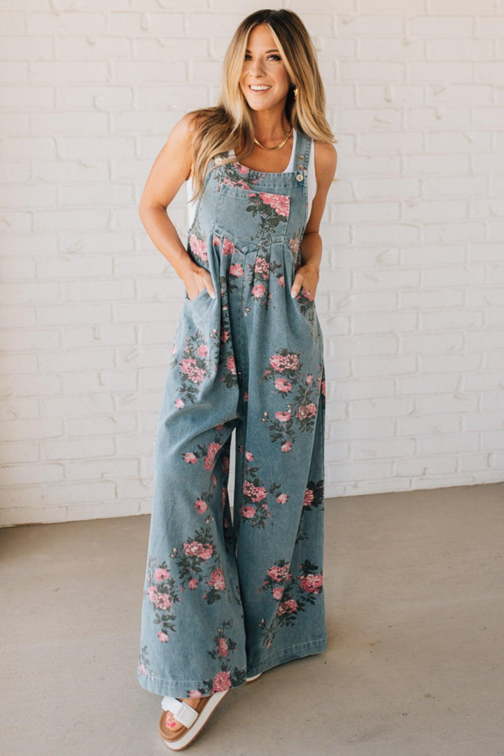 Jenny - Floral Print Overalls