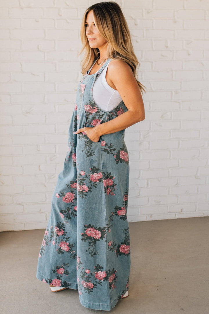 Jenny - Floral Print Overalls