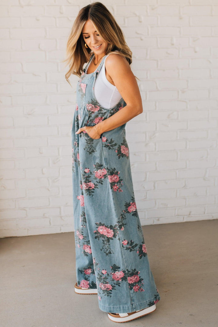 Jenny - Floral Print Overalls