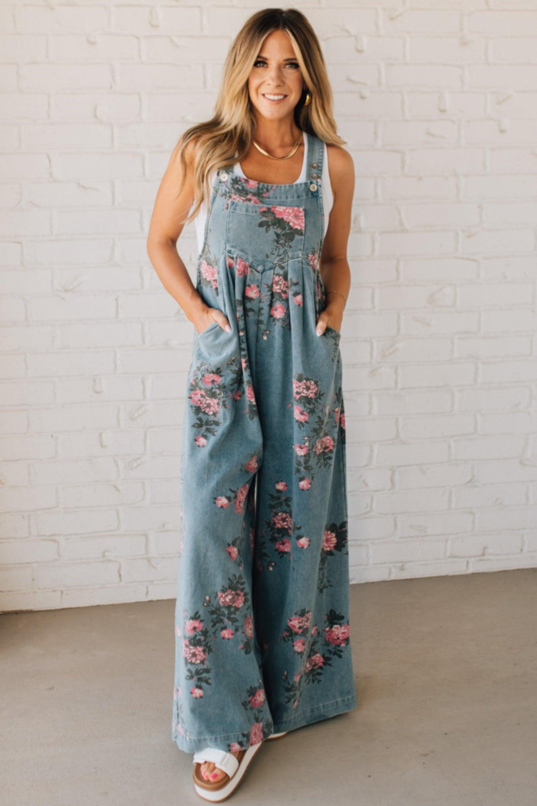 Jenny - Floral Print Overalls