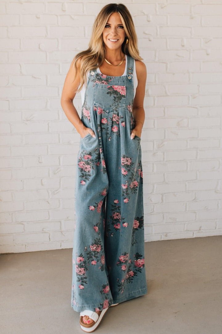 Jenny - Floral Print Overalls