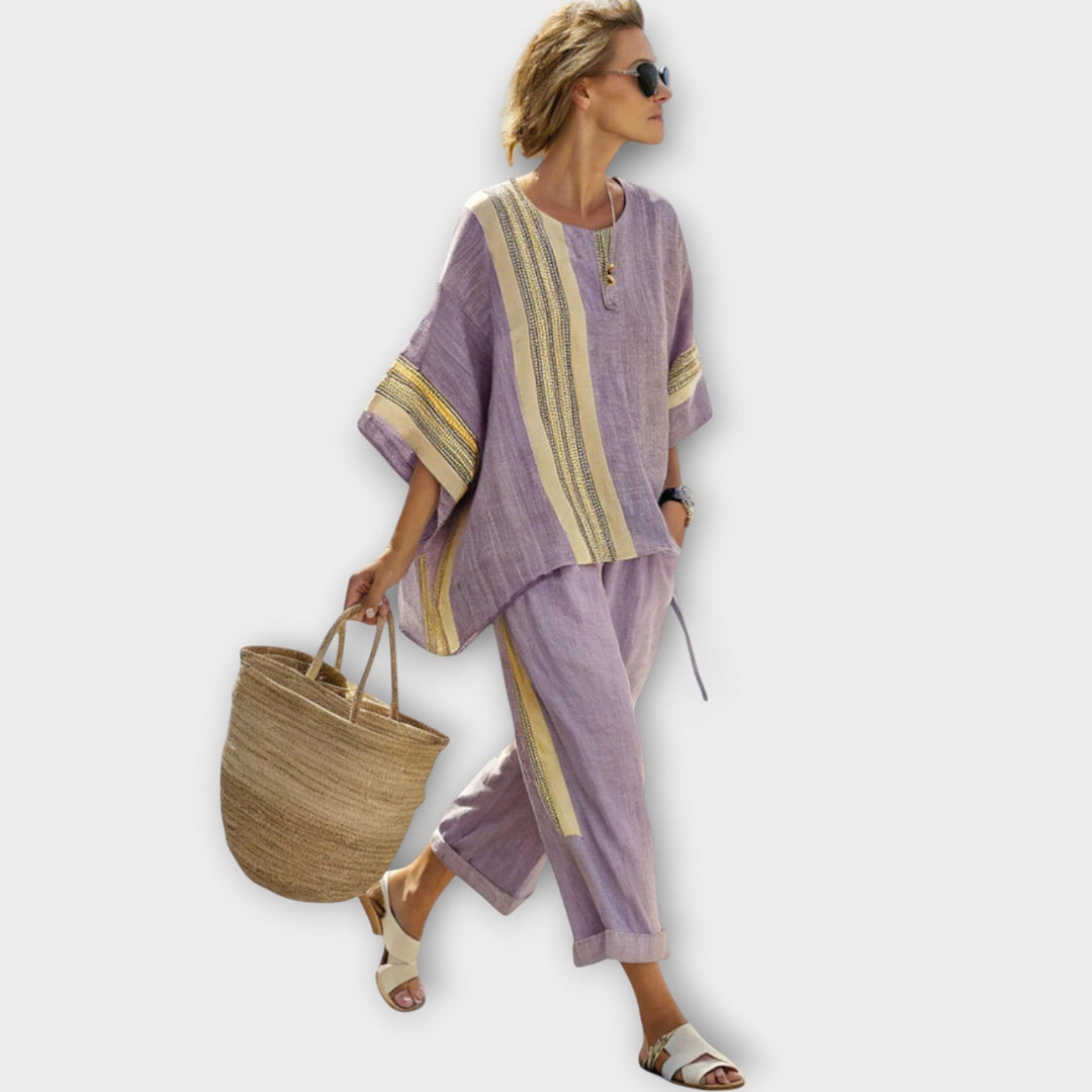 Anila – Elegantes zweiteiliges Set mit Streifenmuster