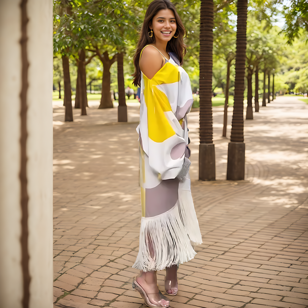 Shelley - Satin Dress with Puffed Sleeves