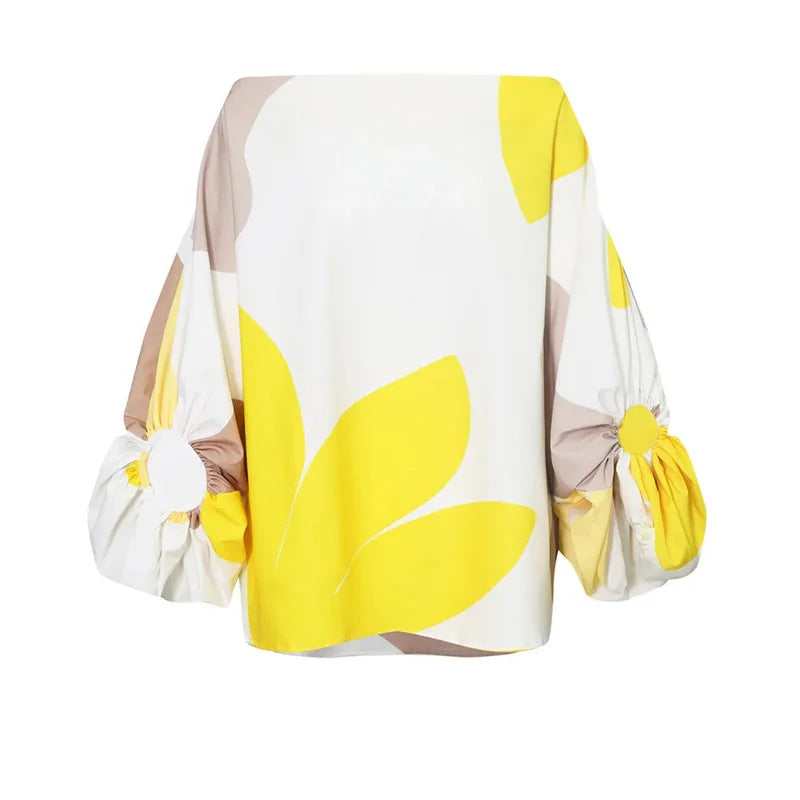 Shelley - Satin Dress with Puffed Sleeves