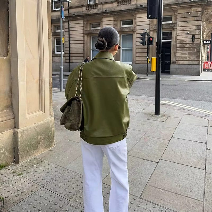 Harper - Oversized Lederjacke