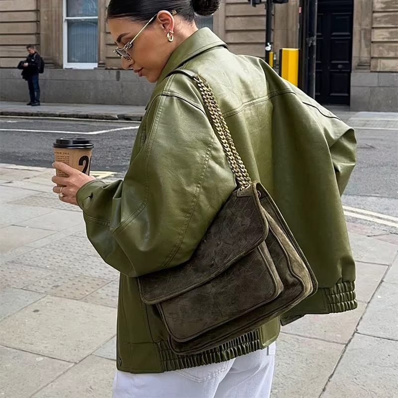 Harper - Oversized Lederjacke