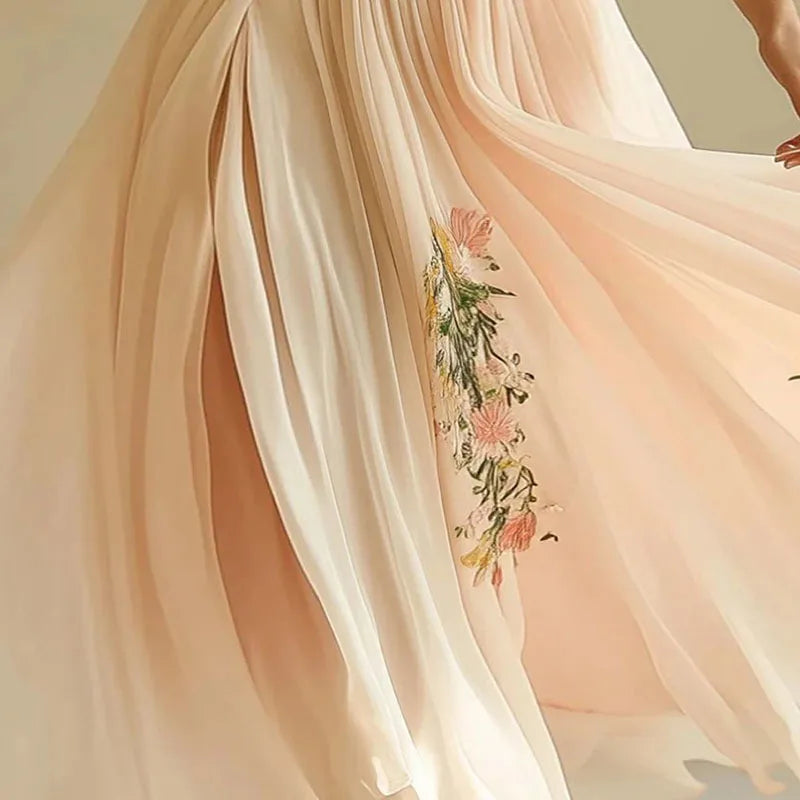 Amelia - Elegant party dresses with V-neck and high waist