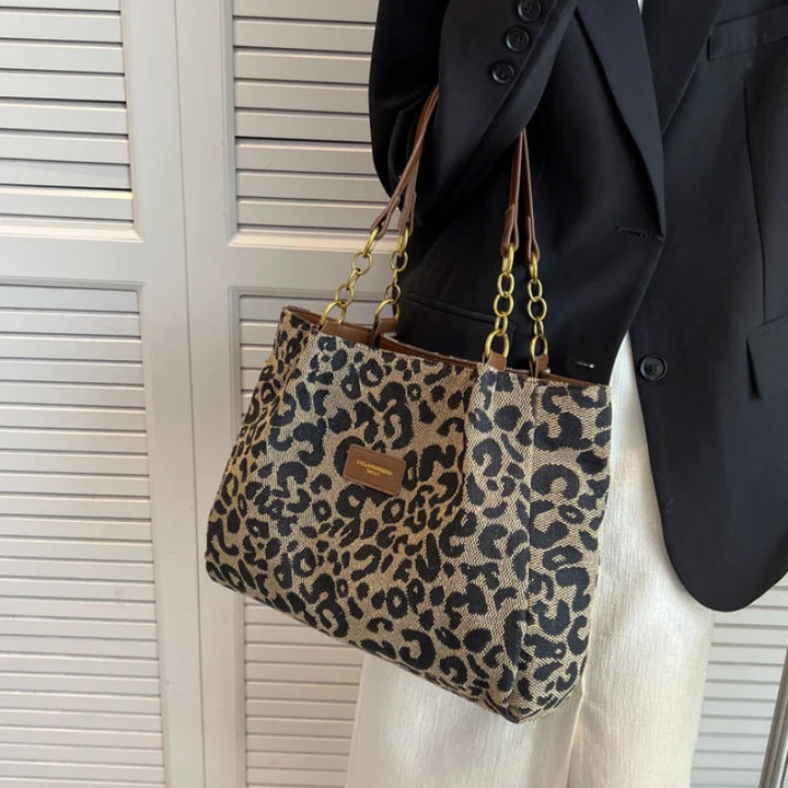 Destiny – Canvas-Tasche mit Leopardenmuster 