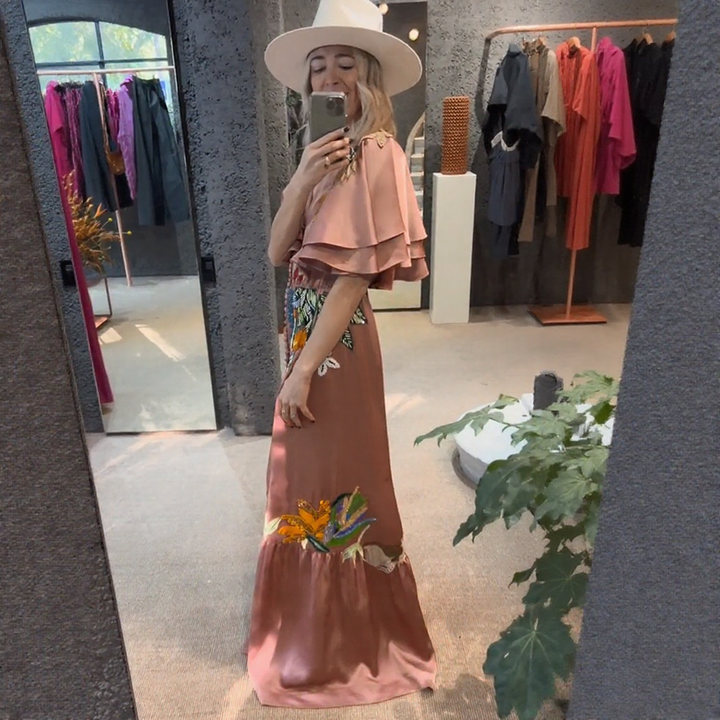 Carmel - Besticktes Boho-Maxikleid