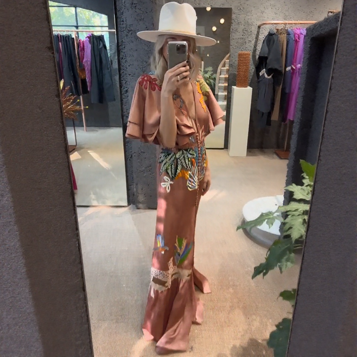 Carmel - Besticktes Boho-Maxikleid