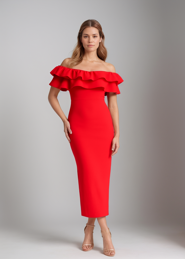 Lory - trägerloses Rüschenkleid