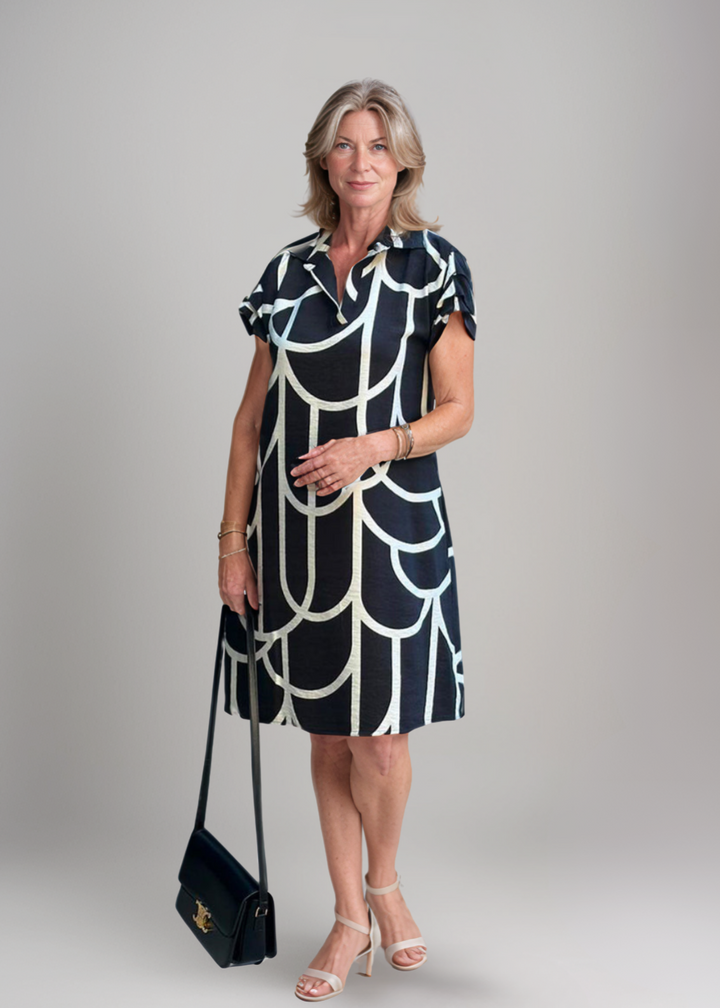 Anne - Polo-Kleid mit Grafikprint