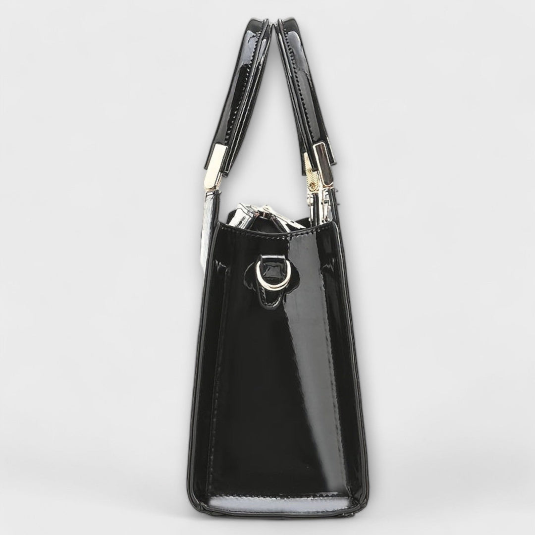 Vera - Glänzende Handtasche mit Krokodilmuster