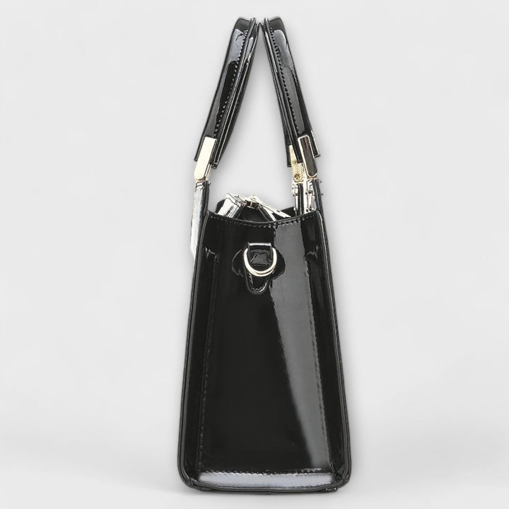 Vera - Glänzende Handtasche mit Krokodilmuster