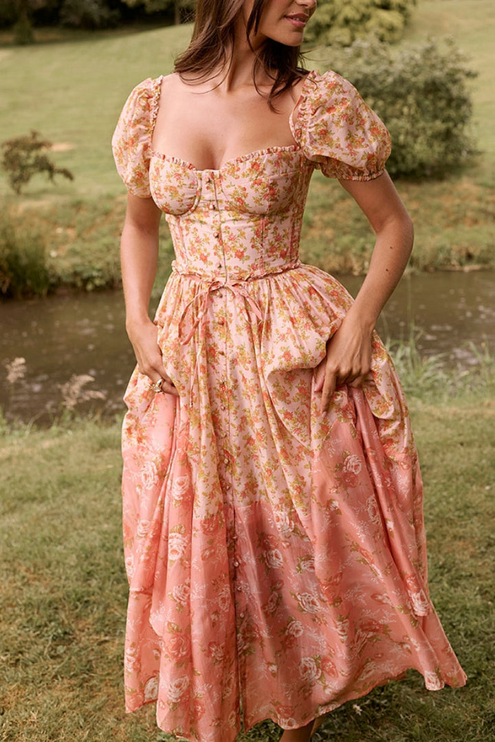 Amelie - Elegant Floral Midi Dress