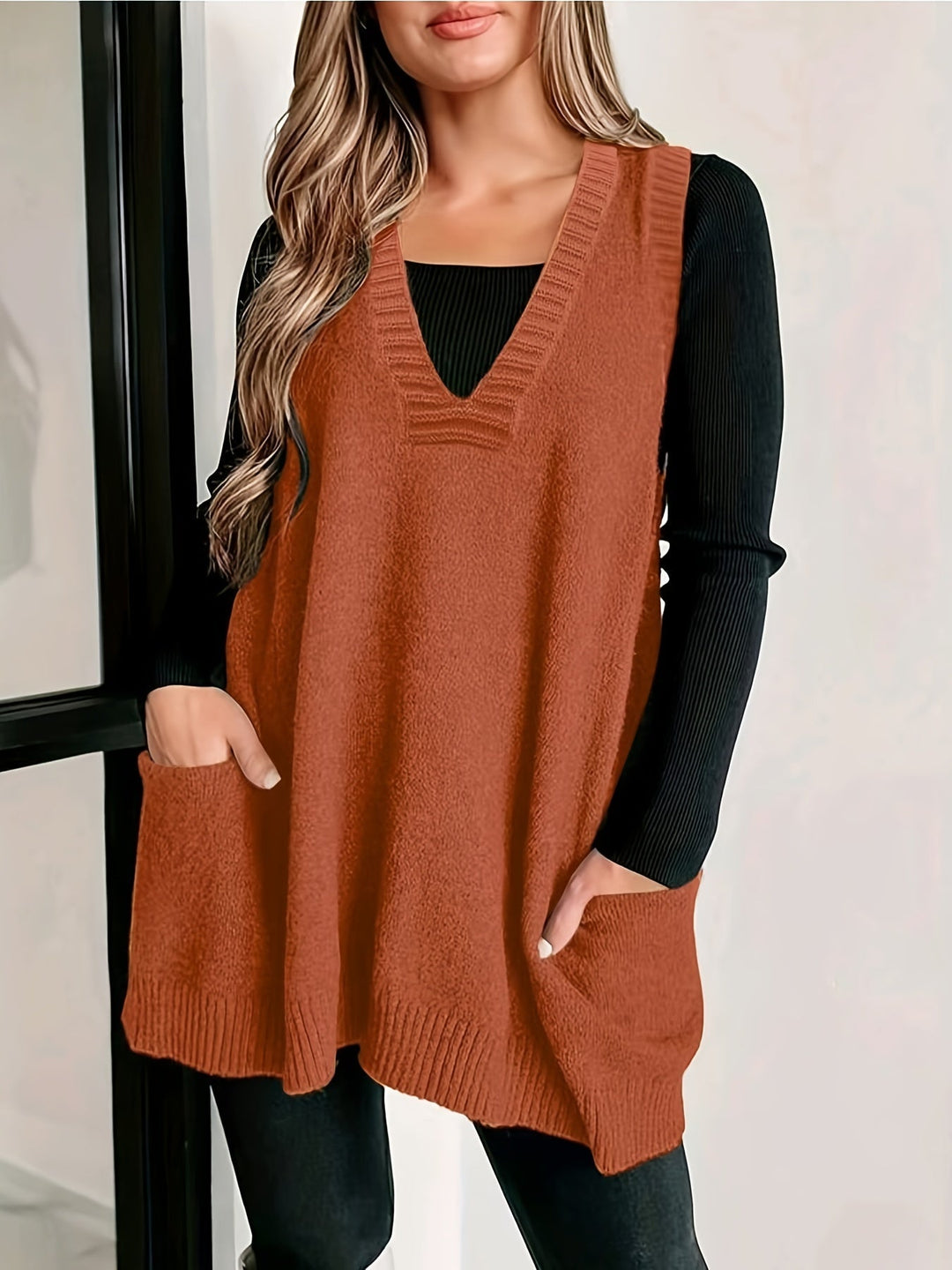 Jamie – Trendy V-Neck Knitwear Vest